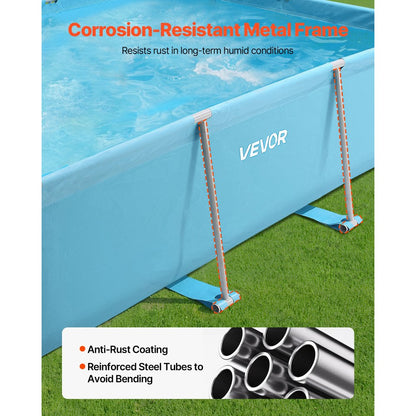Steel Frame Above Ground Swimming Pool 3 x 2 x 0.762 m Rectangular Blue