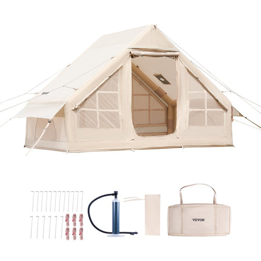VEVOR Inflatable Tent for Camping 3-5 Person Glamping Tent with Pump Easy Set up