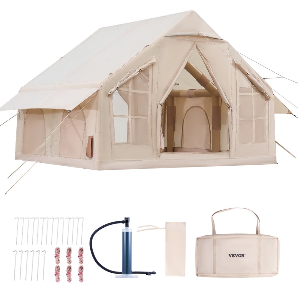 VEVOR Inflatable Tent for Camping 4-6 Person Glamping Tent with Pump Easy Set up