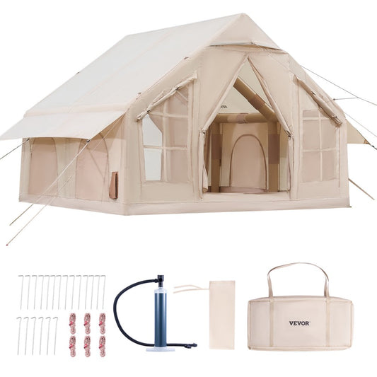 VEVOR Inflatable Tent for Camping 4-6 Person Glamping Tent with Pump Easy Set up