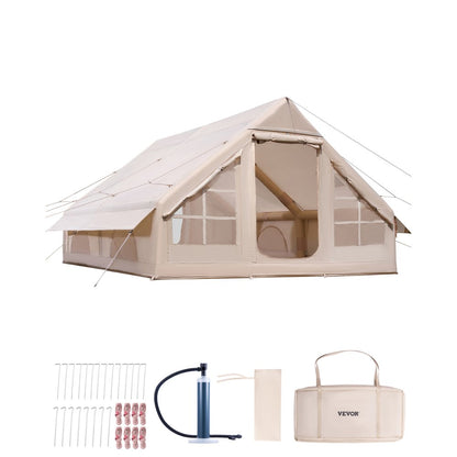 VEVOR Inflatable Tent for Camping 5-8 Person Glamping Tent with Pump Easy Set up