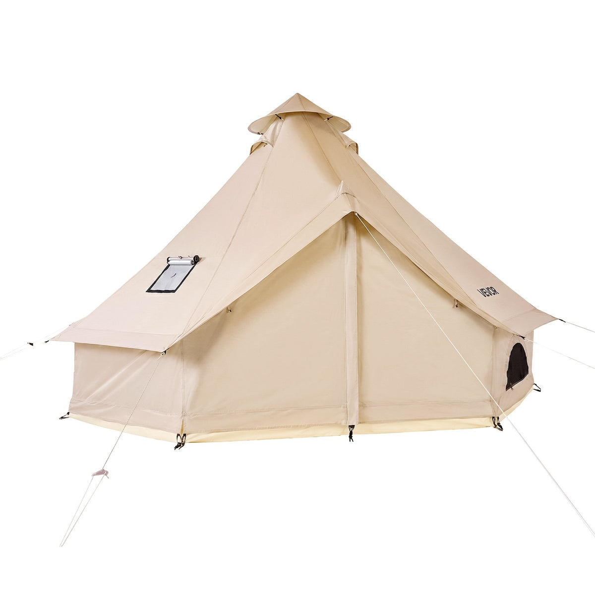 Oxford Bell Tent, 4 Seasons 4 m Yurt Tent for Camping with Stove Jack, Waterproof Breathable Holds up to 4 People with Zipped Detachable Floor, Family Camping Glamping Outdoor Hunting Party