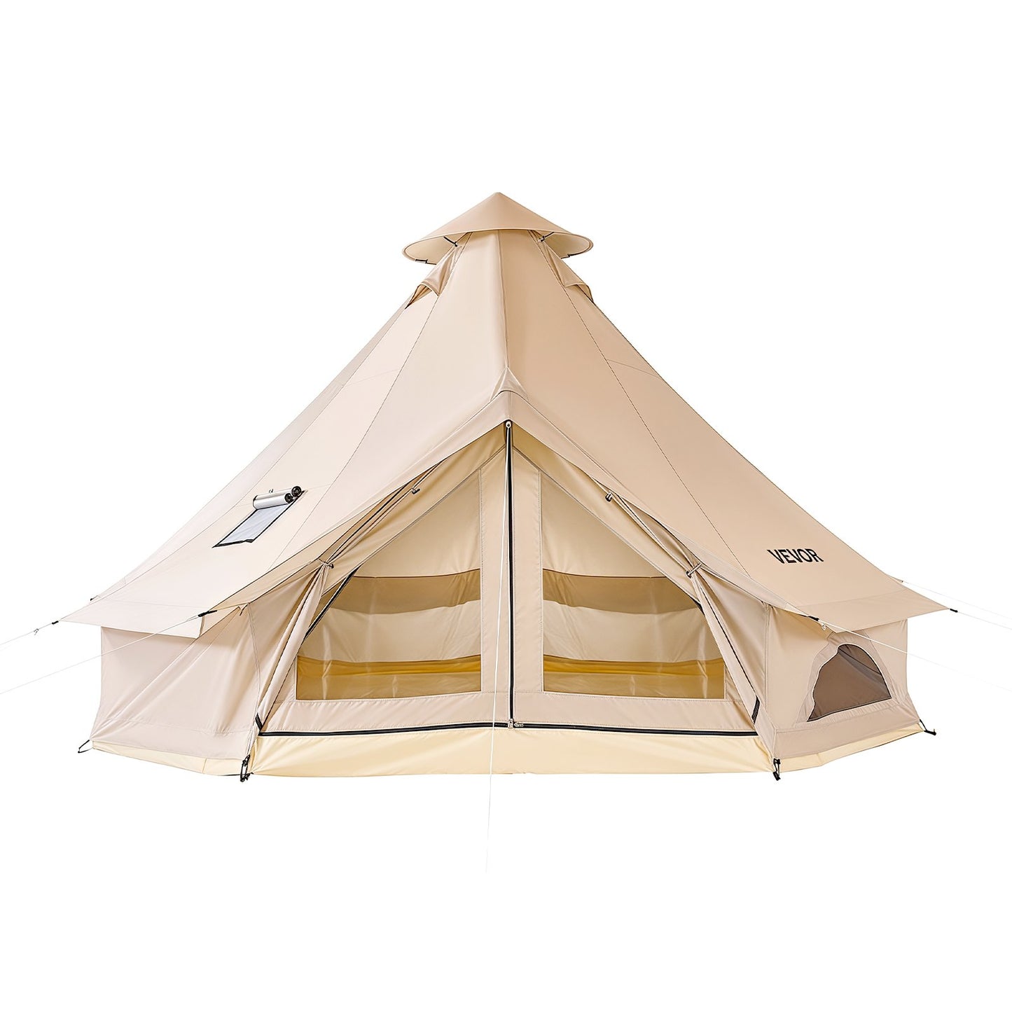 Oxford Bell Tent, 4 Seasons 4 m Yurt Tent for Camping with Stove Jack, Waterproof Breathable Holds up to 4 People with Zipped Detachable Floor, Family Camping Glamping Outdoor Hunting Party