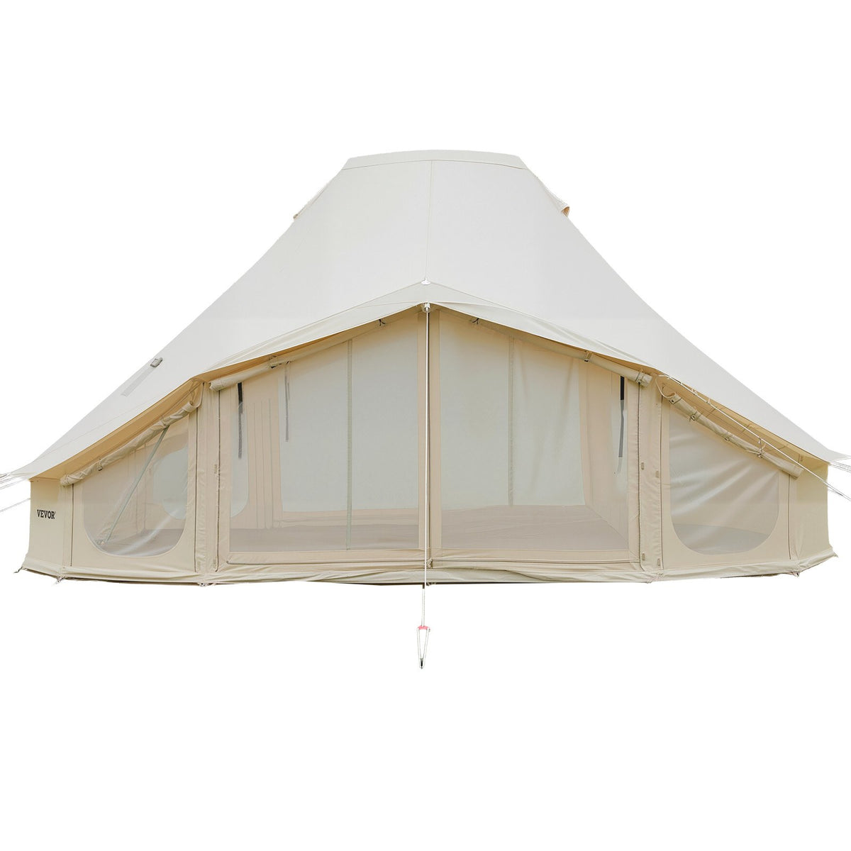 Canvas Bell Tent, 4 Seasons 6 x 4 x 3.1 m Yurt Tent for Camping with Stove Jack, Poly-Cotton Breathable Holds up to 12 People with Rain Cover, for Family Camping Glamping Outdoor Hunting Party