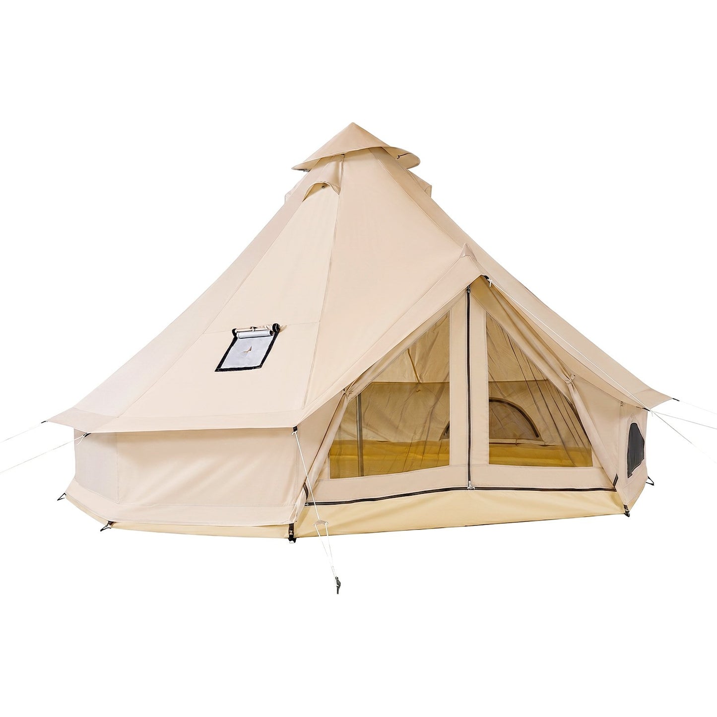 Oxford Bell Tent, 4 Seasons 5 m Yurt Tent for Camping with Stove Jack, Waterproof Breathable Holds up to 7 People with Zipped Detachable Floor, Family Camping Glamping Outdoor Hunting Party