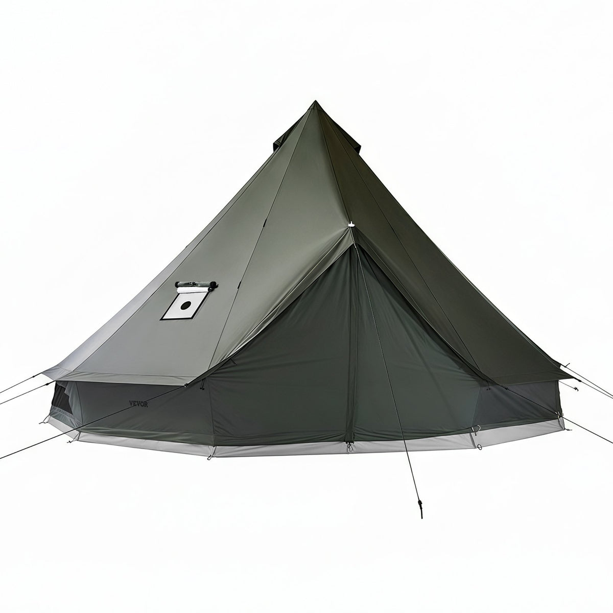 Canvas Bell Tent, 4 Seasons 3 m Yurt Tent for Camping with Stove Jack, Canvas Breathable Holds up to 3 People with Zipped Detachable Floor, for Family Camping Glamping Outdoor Hunting Party