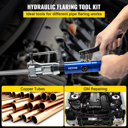 VEVOR Hydraulic Flaring Tool Kit, 45° Double Flaring Tool, Brake Repair Brake Flaring