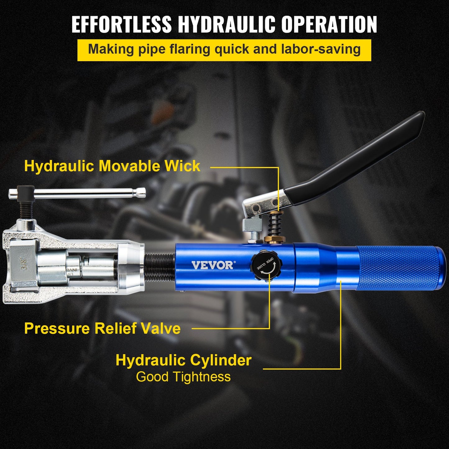 VEVOR Hydraulic Flaring Tool Kit, 45° Double Flaring Tool, Brake Repair Brake Flaring