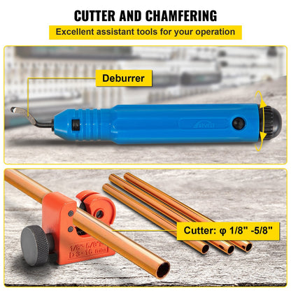 Hydraulic Flaring Tool Kit, 45° Double Flaring, Brake Flare Tool Set, 32 PCS