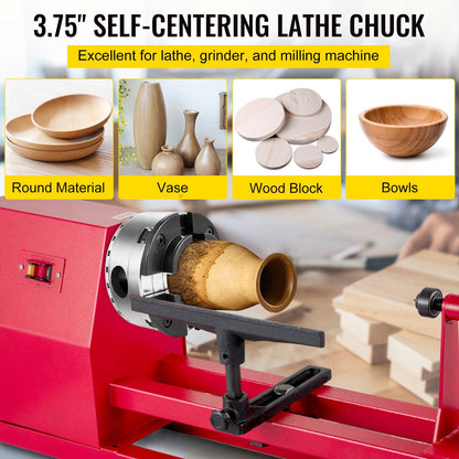 Precision Wood Lathe Chuck Kit, 95mm Diameter, 6.5kg, Universal Adaptor Included