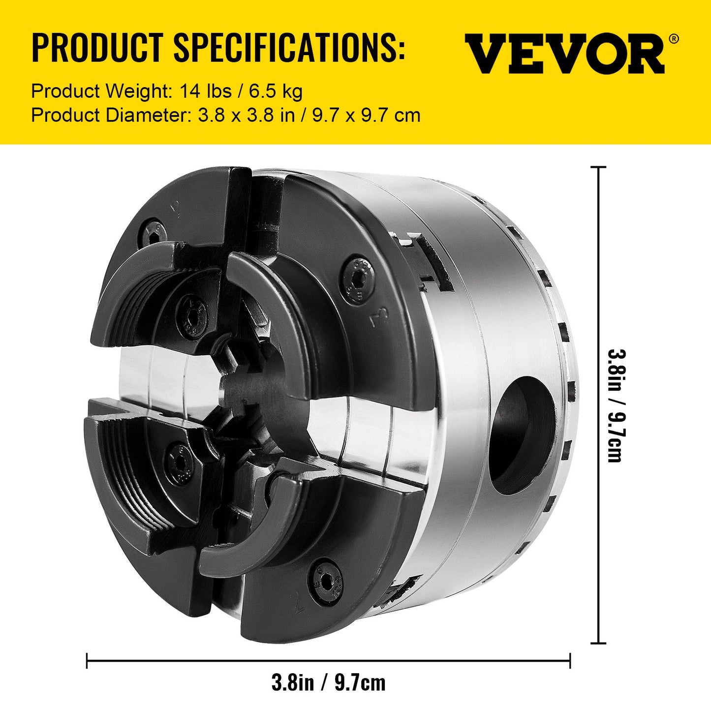 VEVOR Wood Turning Lathe Chuck Kit 3.75 inch Self-centering Wood Lathe Accessory