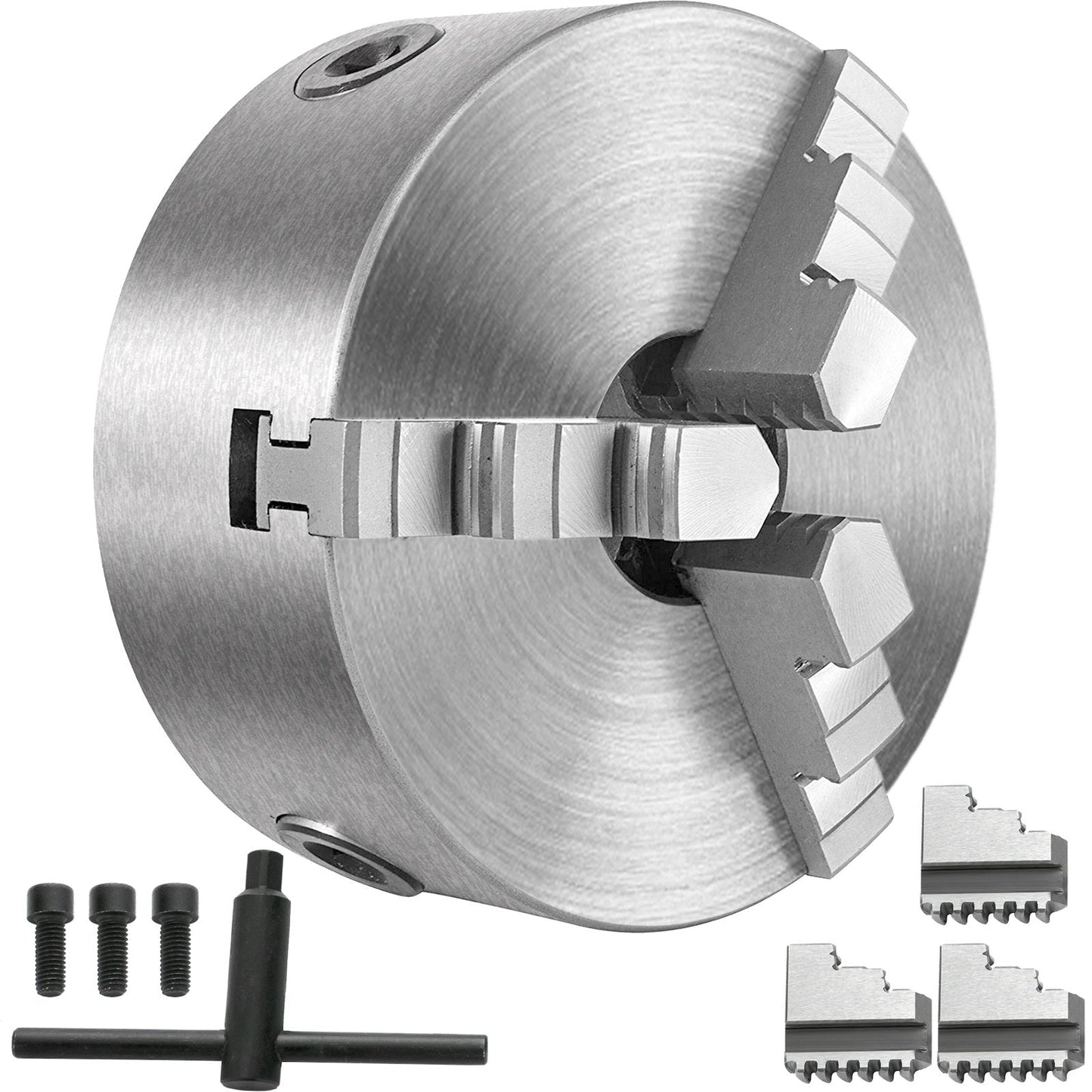 5" Self-Centering Lathe Chuck with 3/4 Jaws, Cast Iron, High Precision