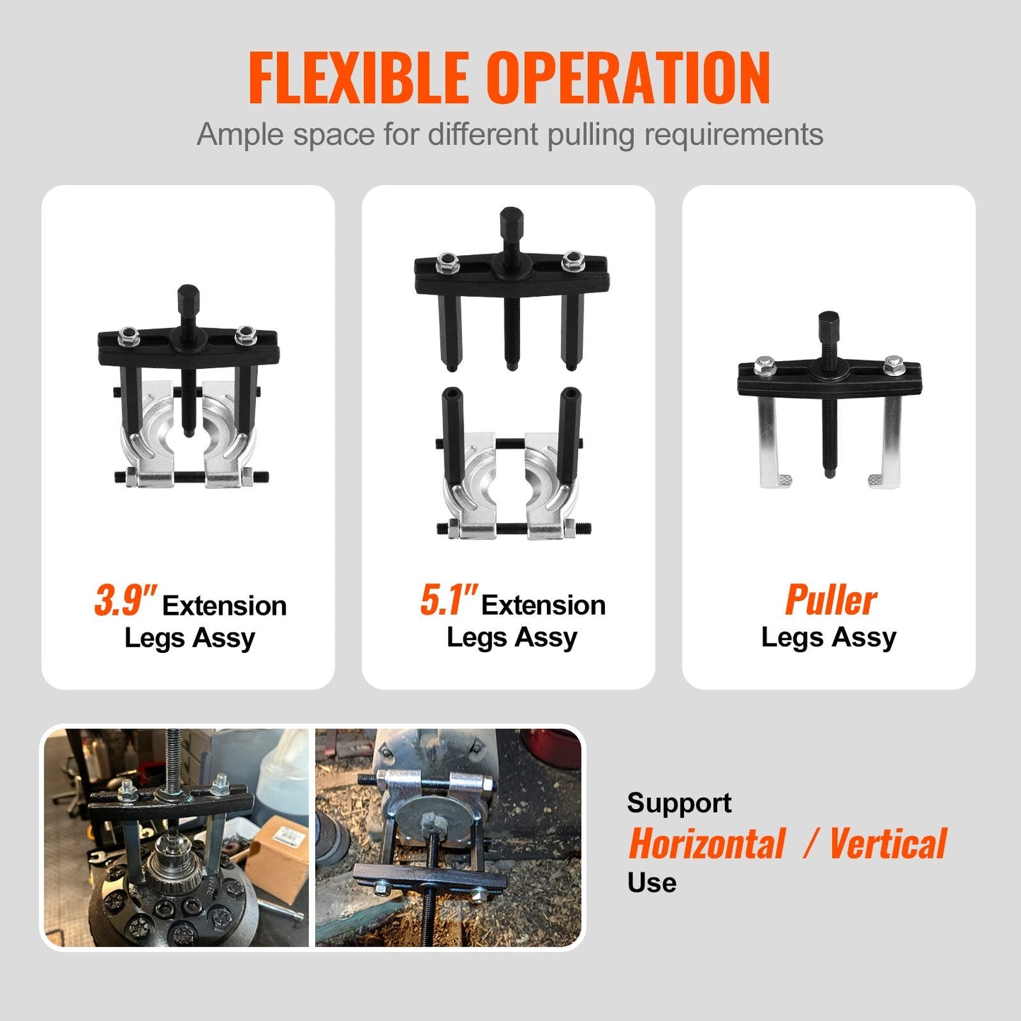 14-Piece 5 Ton Bearing Separator and Puller Set with Case, 4.8 kg
