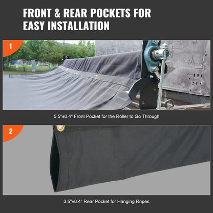 Heavy Duty Black Mesh Tarp 2.3x5.5m for Dump Trucks with Brass Grommets