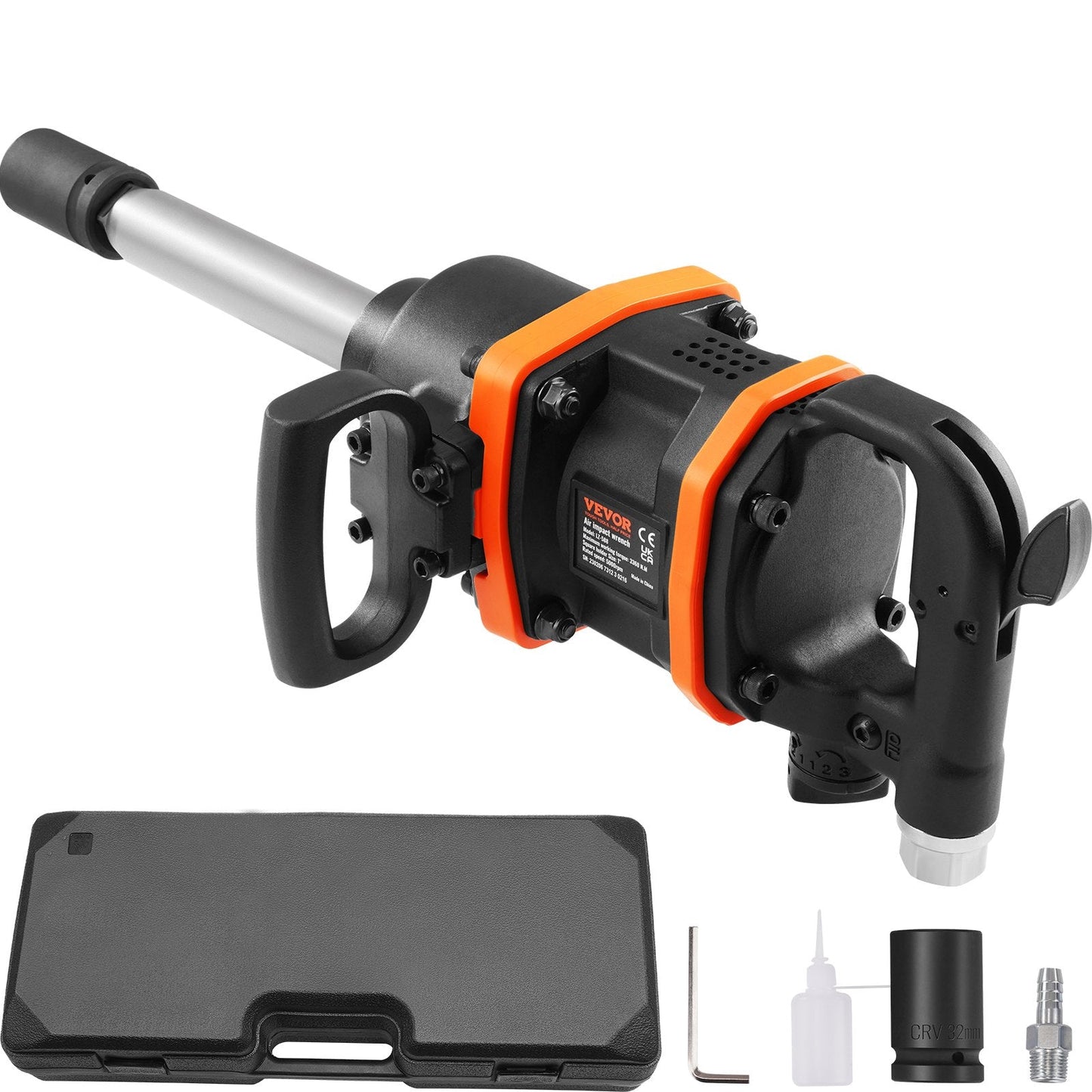 Heavy Duty 0.025m Air Impact Wrench with 4285 Nm Torque & Extended Anvil