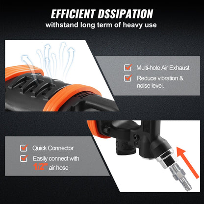 VEVOR 1 Inch Air Impact Wrench, Up to 5175 ft-lbs Beast Reverse Torque Output Pneumatic