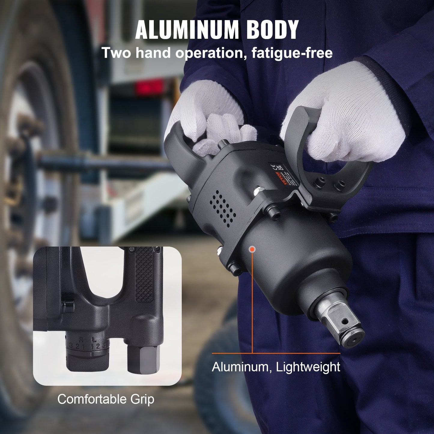 Heavy-Duty 1m Pneumatic Impact Wrench - 3700 Nm Torque, Ergonomic Design