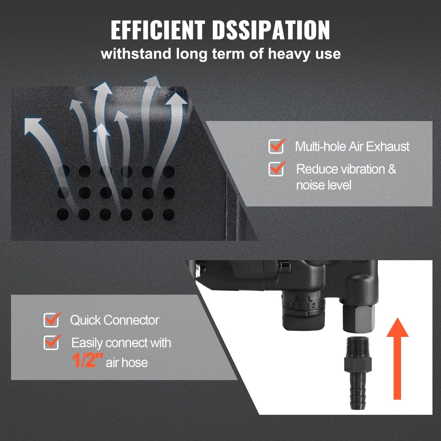 Heavy-Duty 1m Pneumatic Impact Wrench - 3700 Nm Torque, Ergonomic Design