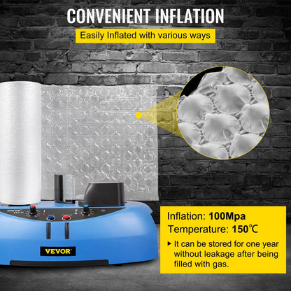 Air Pillow Bubble Bags Film Roll, 300m x 0.4m, 60kg Capacity, HDPE Material