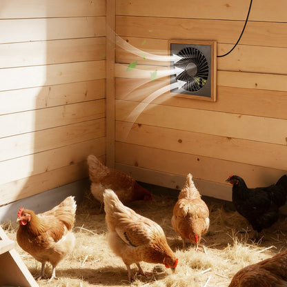 Solar Powered Fan, 25W Solar Panel with 220 CFM Airflow, Adjustable Panel Angle, 2030 RPM High-Speed, Flexible Install, Fast Air Exchange for Greenhouse, Grow Tents, Chicken Coops, Shelters