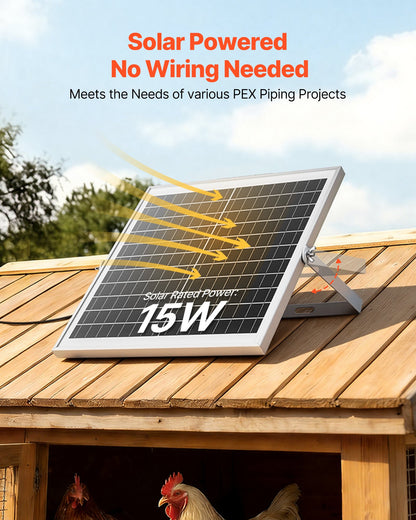 Solar Powered Fan, 15W Solar Panel with 2 Fans, Adjustable Solar Panel Angle, 2668 RPM High-Speed, Flexible Installation, Fast Air Exchange for Greenhouse, Grow Tents, Chicken Coops, Shelters