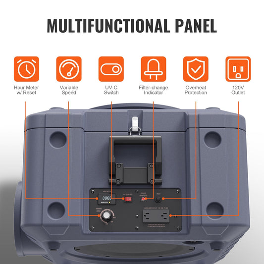 High-Efficiency 3-Stage Air Scrubber with 800 CFM for Home & Commercial Use