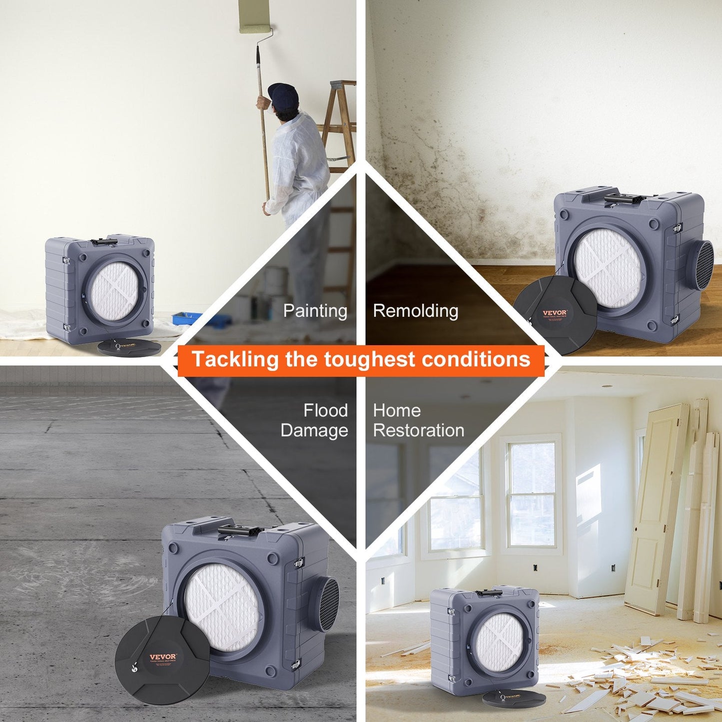 High-Efficiency 3-Stage Air Scrubber with 800 CFM for Home & Commercial Use