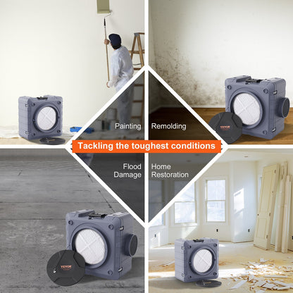 High-Efficiency 3-Stage Air Scrubber with 800 CFM for Home & Commercial Use