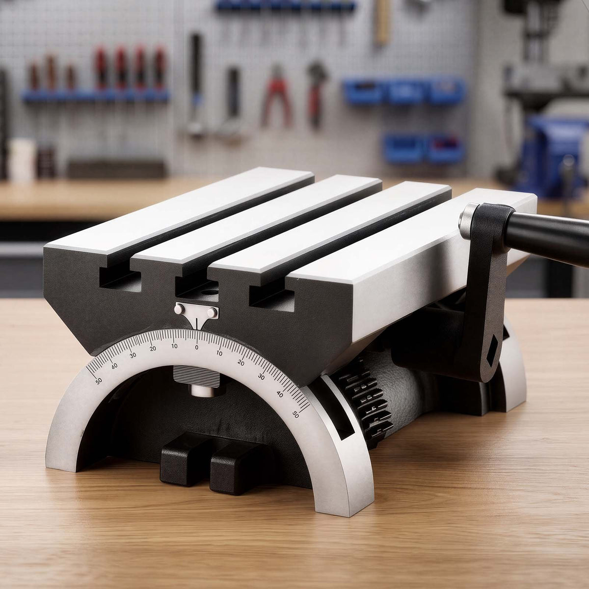Rotary Table 178 x 127 mm Tilting Milling Table Heavy Duty Cast Iron, Robust & Durable, with 0-45 Degree Left & Right Adjustable, Worm Gear, Precision Scale, for Milling Machine, Drill Press
