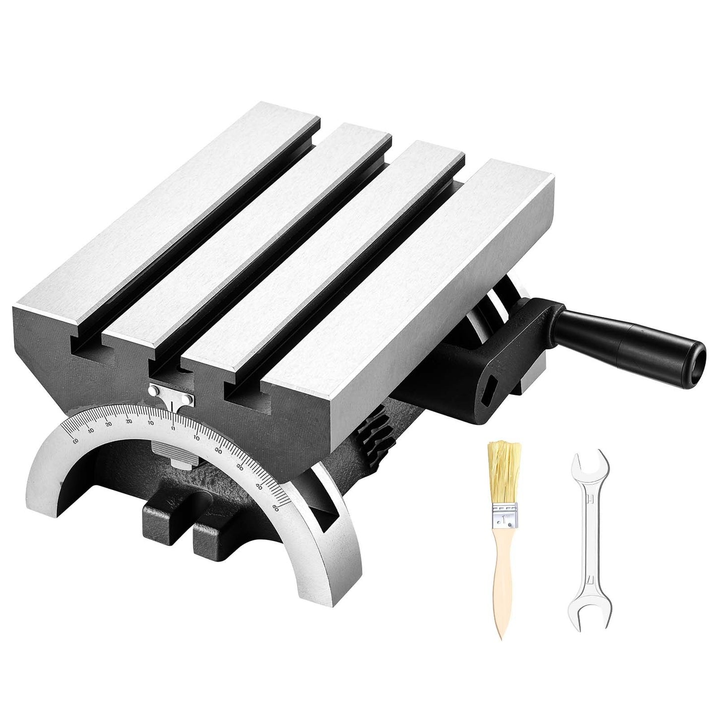 Rotary Table 178 x 127 mm Tilting Milling Table Heavy Duty Cast Iron, Robust & Durable, with 0-45 Degree Left & Right Adjustable, Worm Gear, Precision Scale, for Milling Machine, Drill Press