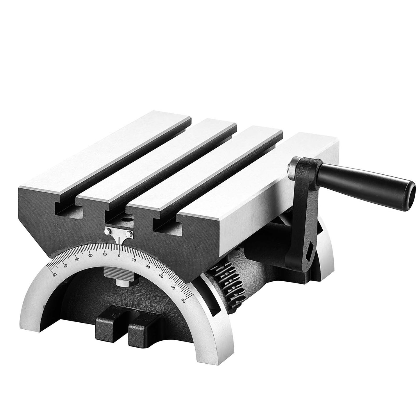 Rotary Table 178 x 127 mm Tilting Milling Table Heavy Duty Cast Iron, Robust & Durable, with 0-45 Degree Left & Right Adjustable, Worm Gear, Precision Scale, for Milling Machine, Drill Press