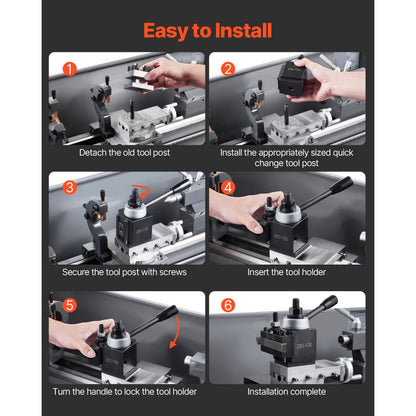 VEVOR Quick Change Tool Post Set 8 Pcs Lathe Tool Holders for 152.4-305 mm Lathe