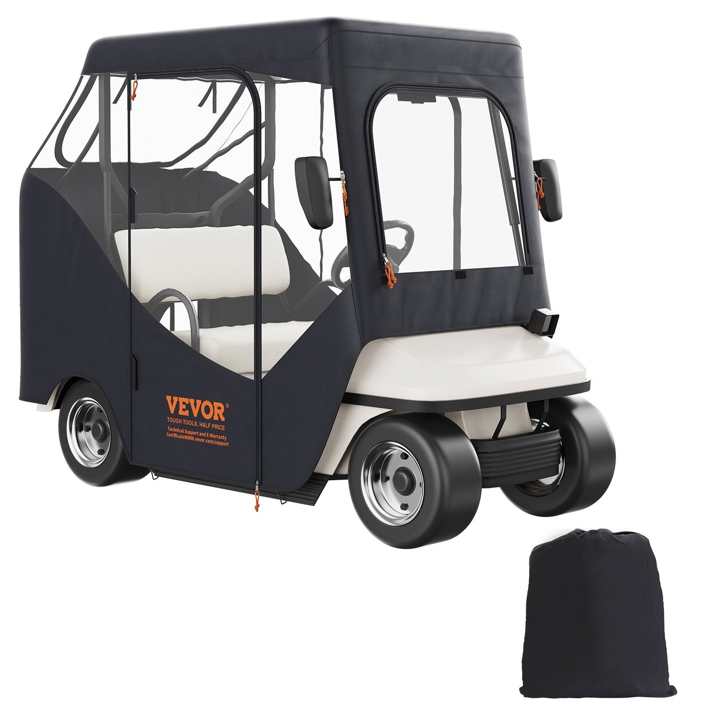 VEVOR Golf Cart Enclosure, 600D Polyester Driving Enclosure with 4-Sided Transparent