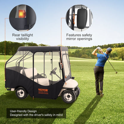 Golf Cart Cover, 4-Sided Transparent Windows, 4-Passenger, Sunproof & Dustproof