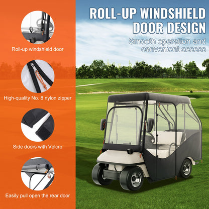 VEVOR Golf Cart Enclosure, 420D Polyester Driving Enclosure with 4-Sided Transparent