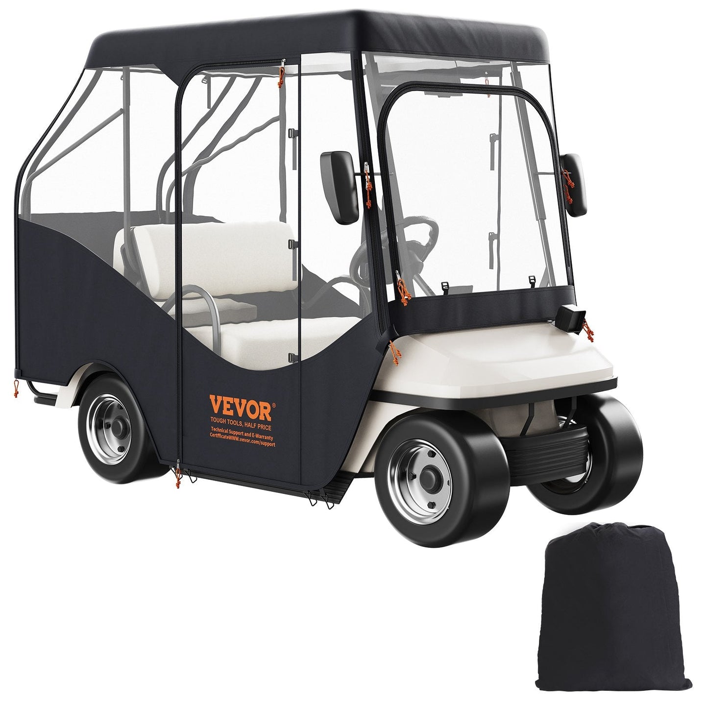 4-Passenger Golf Cart Cover, 600D Polyester, Sunproof & Dustproof, Universal Fit