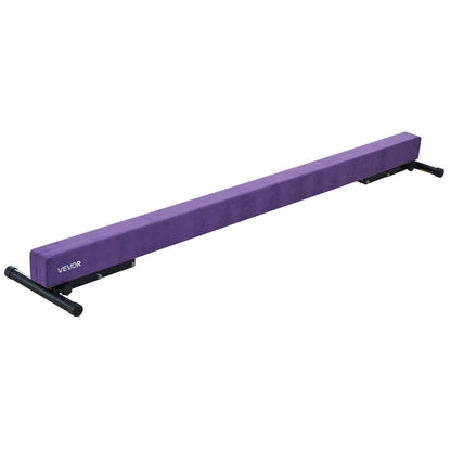 Adjustable Balane Beam for Kids, 8FT Gymnastics Beam, High and Low Floor Beams of 5 Adjustable Heights for All Gymnastic Levels, Professional Gymnastic Equipment for Home and Gym Center, Purple
