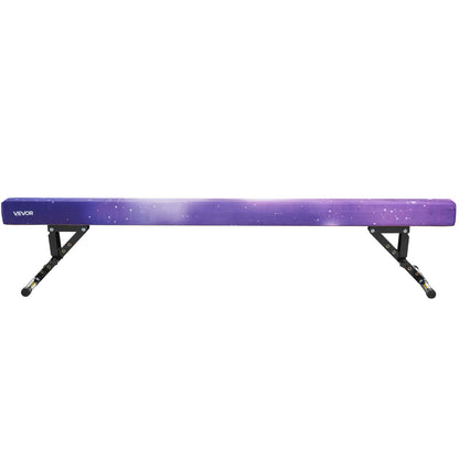 Adjustable Balane Beam for Kids, 8FT Gymnastics Beam, High and Low Floor Beams of 5 Adjustable Heights for All Gymnastic Levels, Professional Gymnastic Equipment for Home and Gym Center, Galaxy