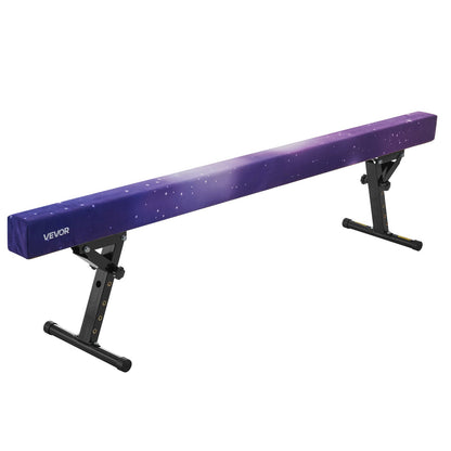 Adjustable Balane Beam for Kids, 8FT Gymnastics Beam, High and Low Floor Beams of 5 Adjustable Heights for All Gymnastic Levels, Professional Gymnastic Equipment for Home and Gym Center, Galaxy