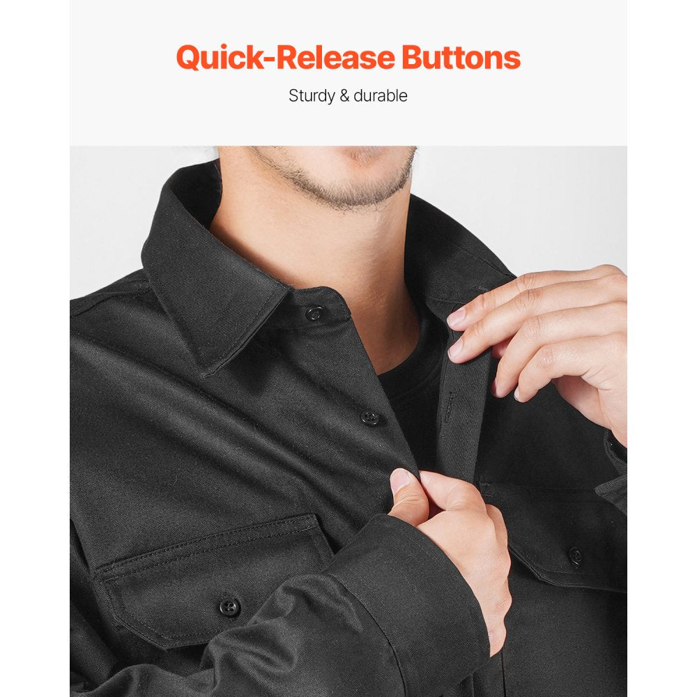 Flame-Resistant Welding Jacket L Size 7oz FR Cotton Welding Safety Jacket