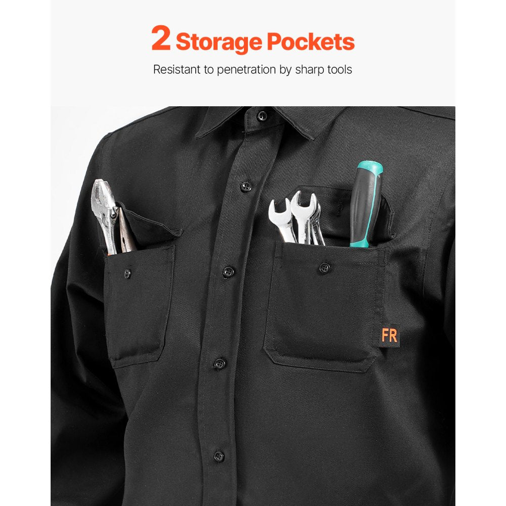 Flame-Resistant Welding Jacket L Size 7oz FR Cotton Welding Safety Jacket