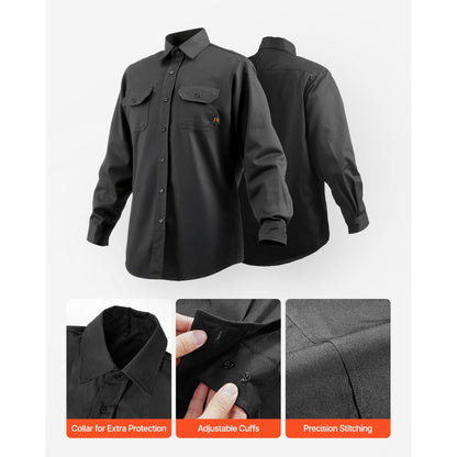 Flame-Resistant Welding Jacket L Size 7oz FR Cotton Welding Safety Jacket