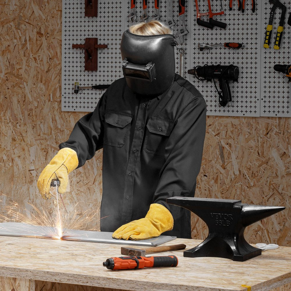 Flame-Resistant Welding Jacket L Size 7oz FR Cotton Welding Safety Jacket