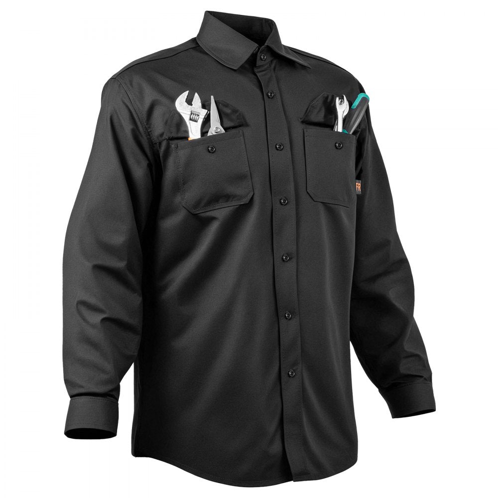 Flame-Resistant Welding Jacket L Size 7oz FR Cotton Welding Safety Jacket