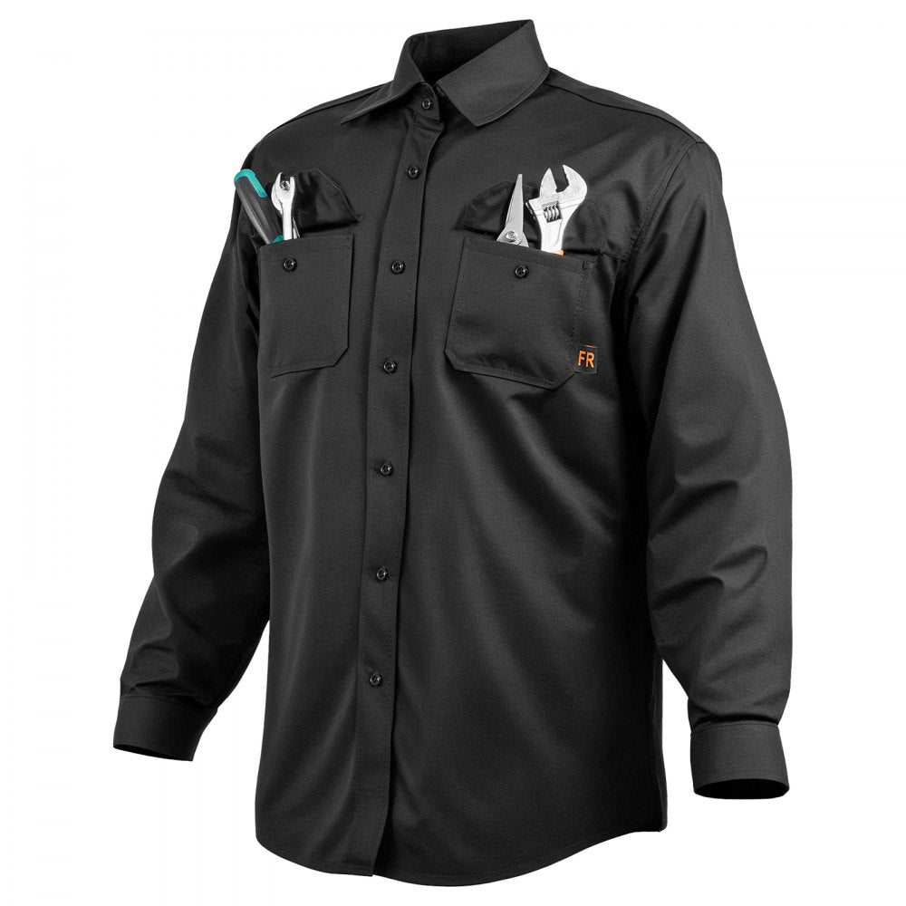 Flame-Resistant Welding Jacket L Size 7oz FR Cotton Welding Safety Jacket