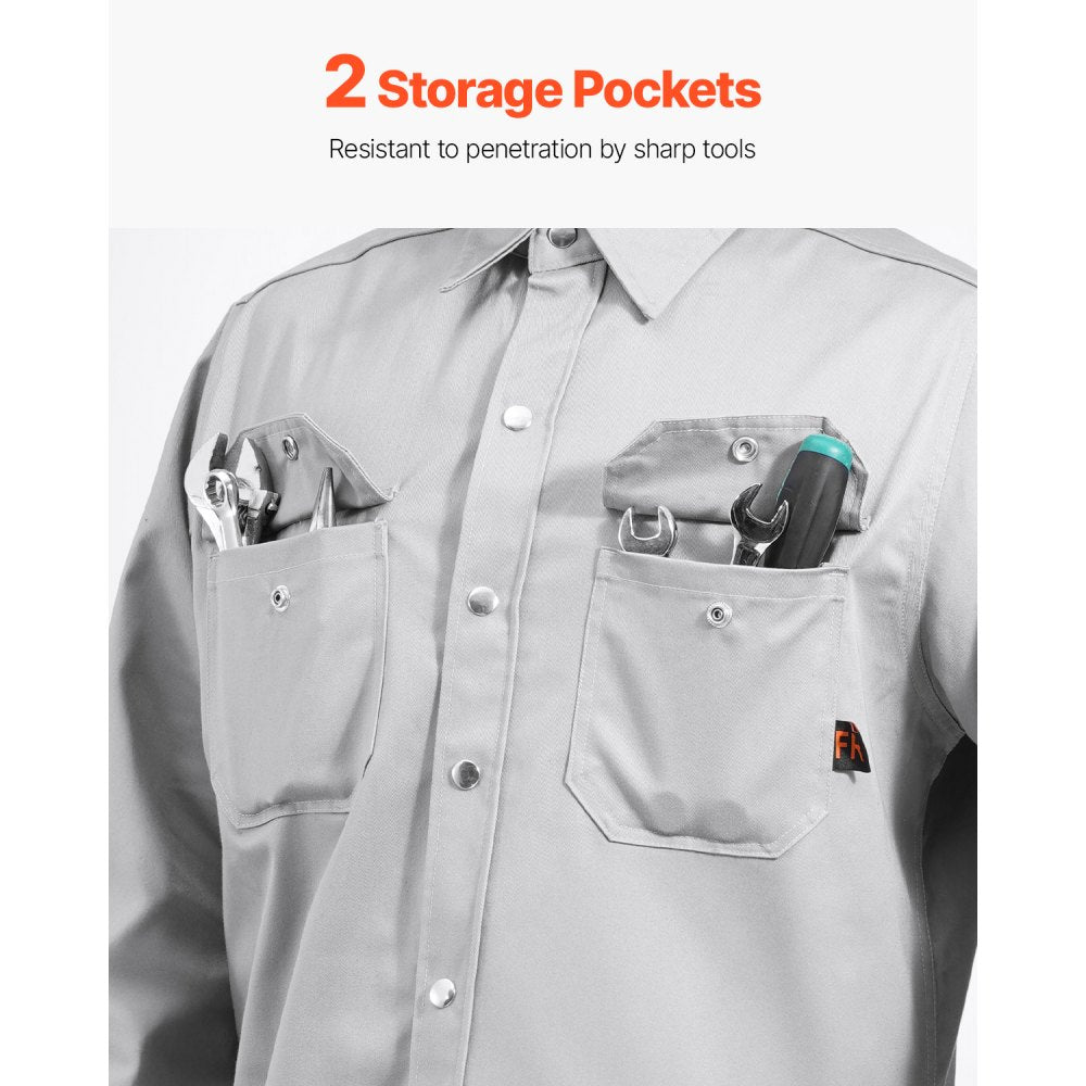 Flame-Resistant Welding Jacket 7oz FR Cotton Welding Safety Jacket M Size