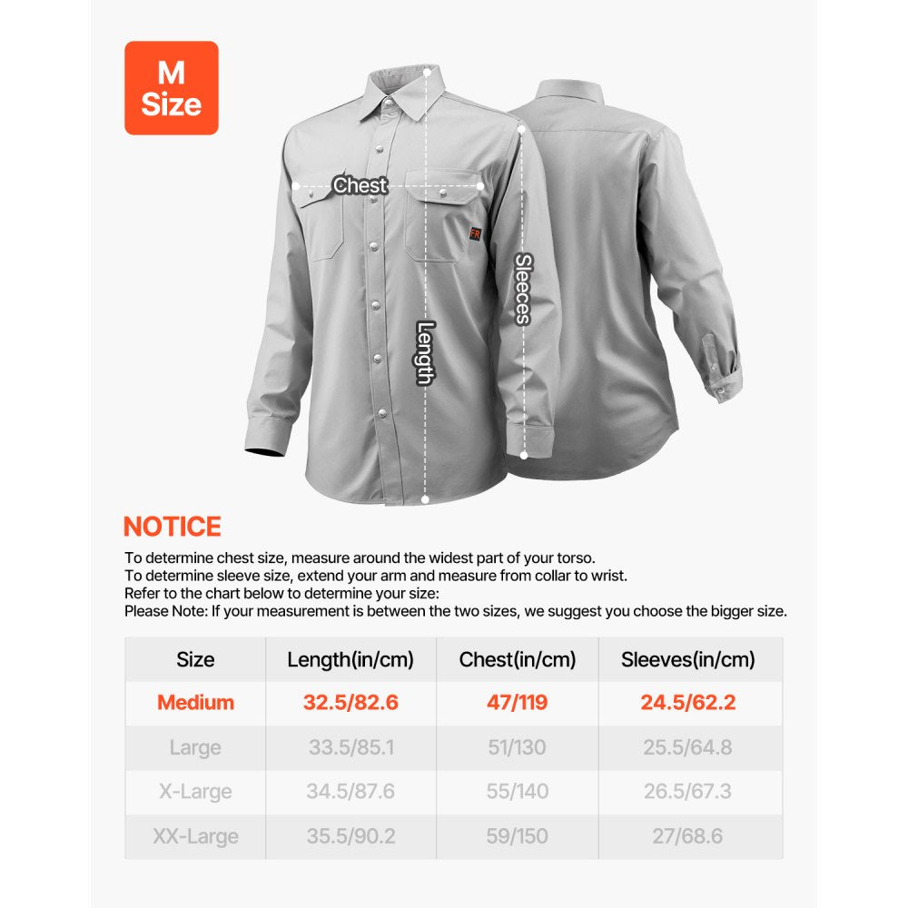 Flame-Resistant Welding Jacket 7oz FR Cotton Welding Safety Jacket M Size