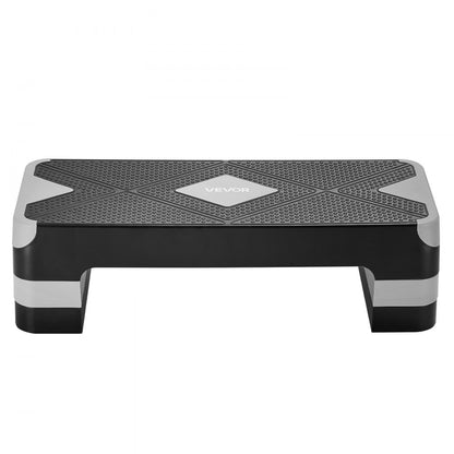 VEVOR Aerobic Exercise Step Platform Adjustable Workout Stepper 4 Riser Gray