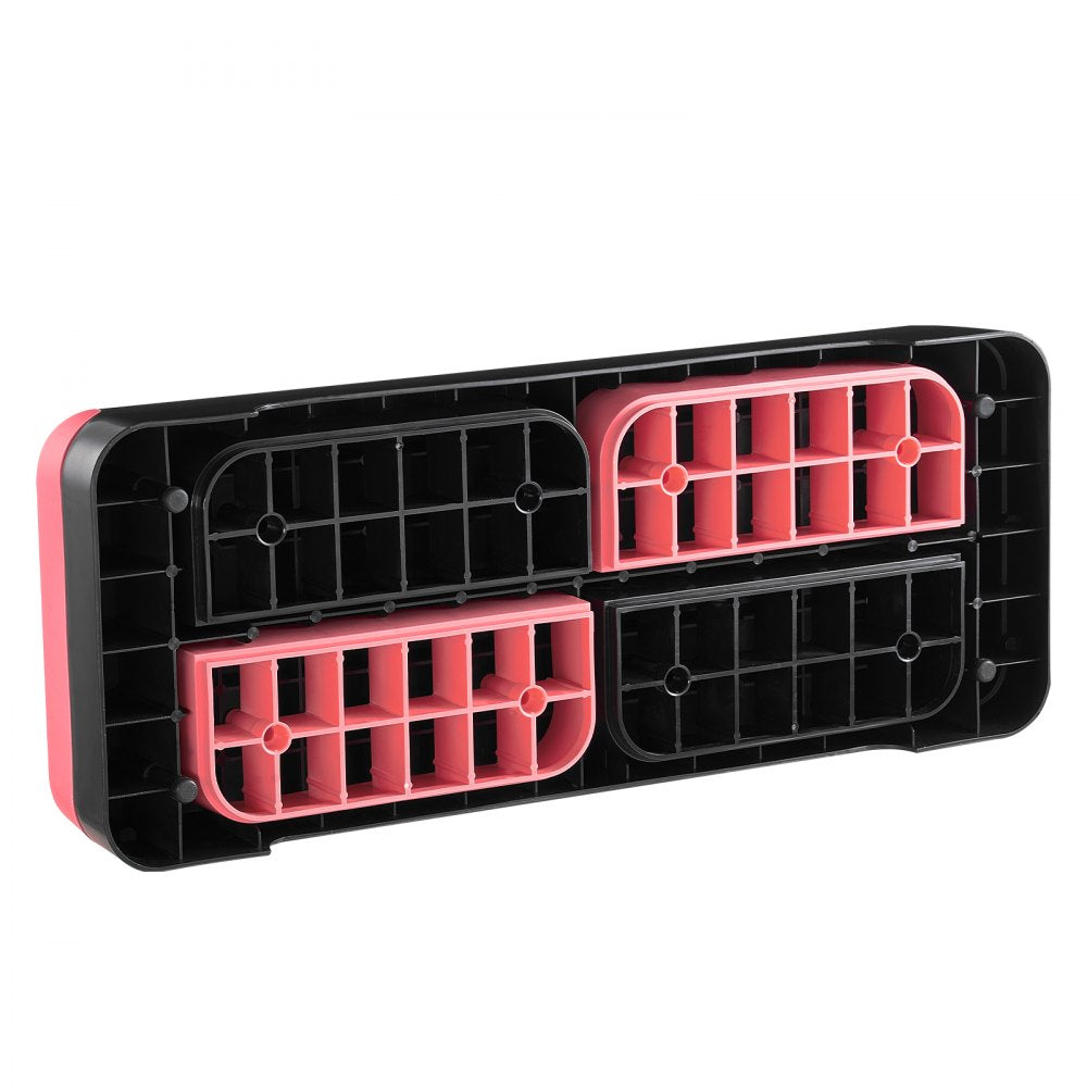 VEVOR Aerobic Exercise Step Platform Adjustable Workout Stepper 4 Riser Red