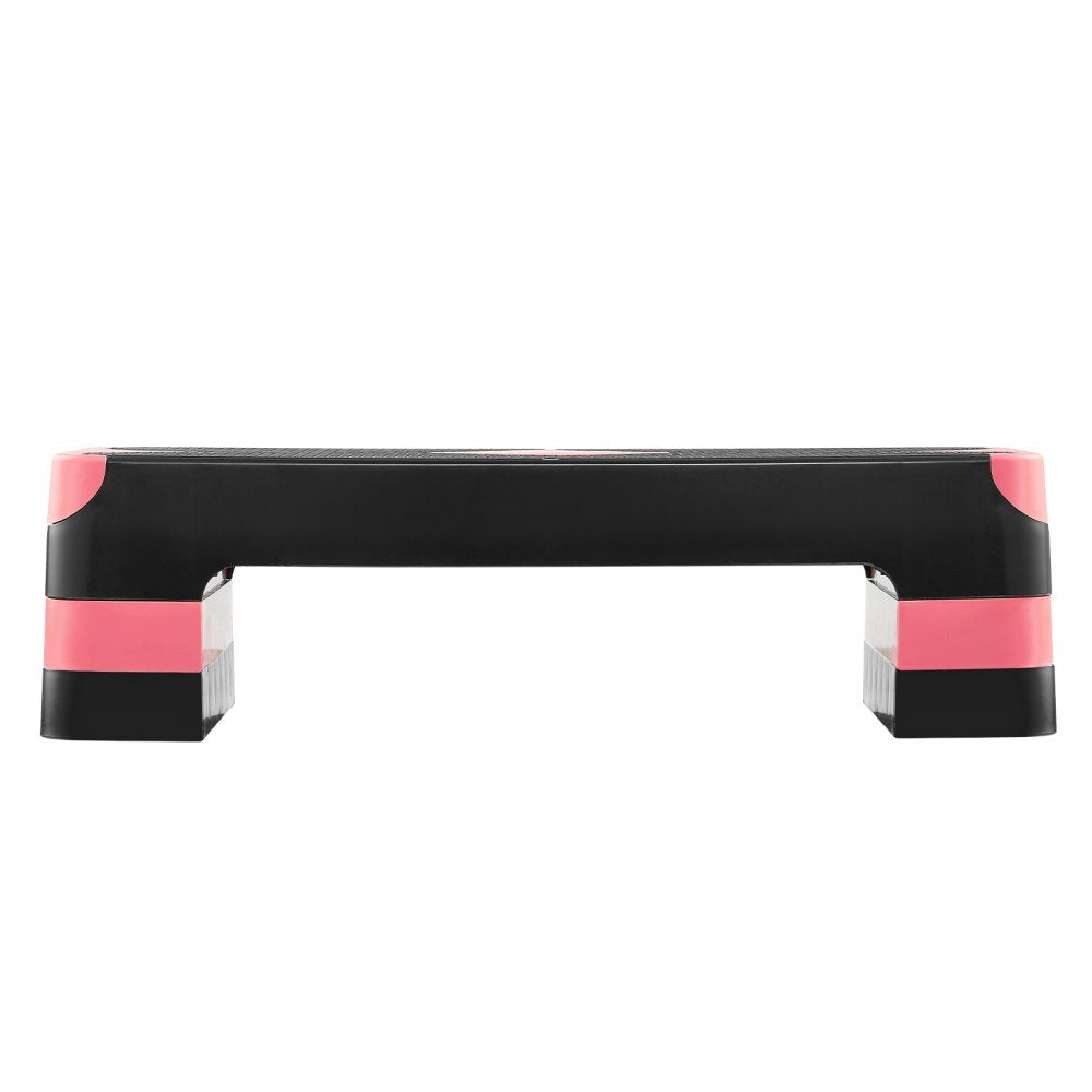 VEVOR Aerobic Exercise Step Platform Adjustable Workout Stepper 4 Riser Red